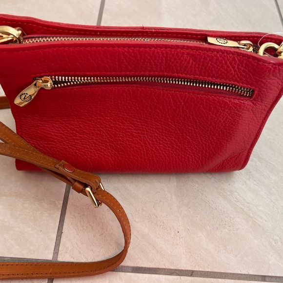 Valentina Red Leather Purse Crossbody Bag - Picture 2 of 8